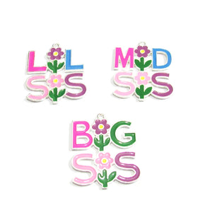 10pcs Enamel Sister Pendants for Chunky Kids Necklace