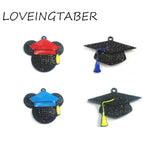 10pcs Enamel Rhinestone Regalia Cap Minnie Pendants for Kids Necklace