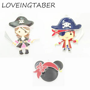 10pcs Enamel & Zinc Alloy Pirate Pendants For Chunky Jewelry