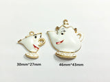 10pcs Enamel Tea Pot & Cup Pendants Lot