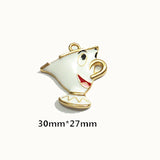 10pcs Enamel Tea Pot & Cup Pendants Lot