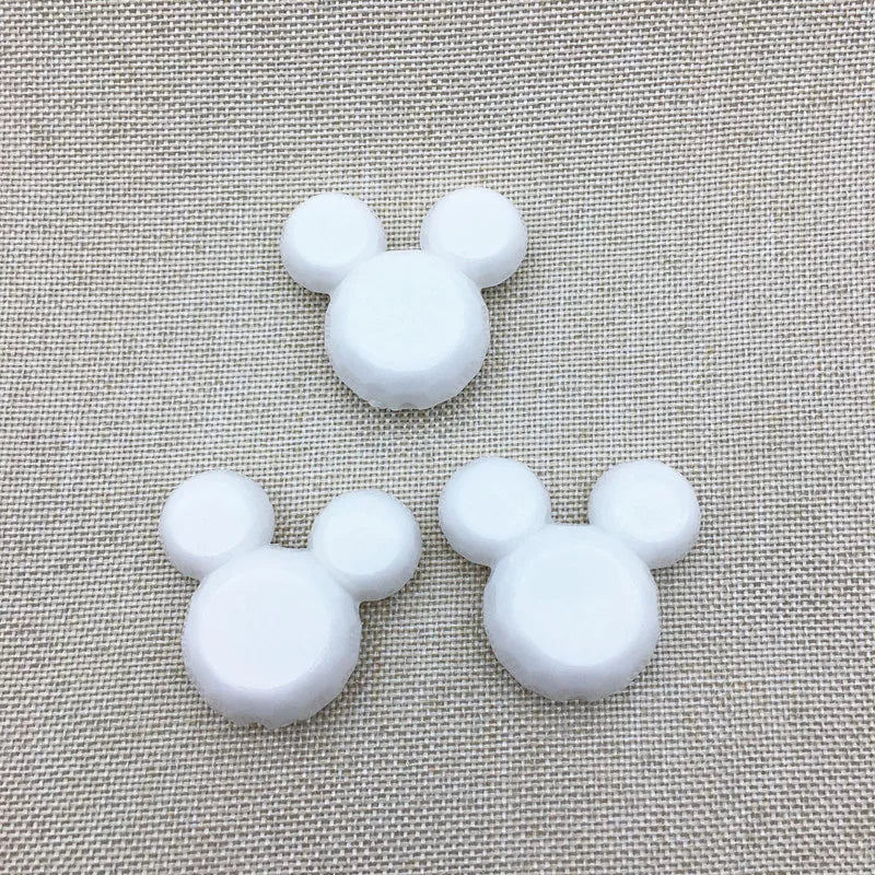 50PCS Chunky Mouse Head Beads 35x25mm for Jewelry Necklace
