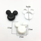 50PCS Chunky Mouse Head Beads 35x25mm for Jewelry Necklace