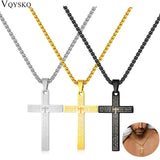 Christian Bible Cross Stainless Steel Necklace
