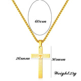 Christian Bible Cross Stainless Steel Necklace