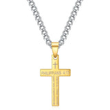 Christian Bible Cross Stainless Steel Necklace
