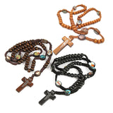 Christian Catholic JERUSALEM Wooden Cross Necklace For Women