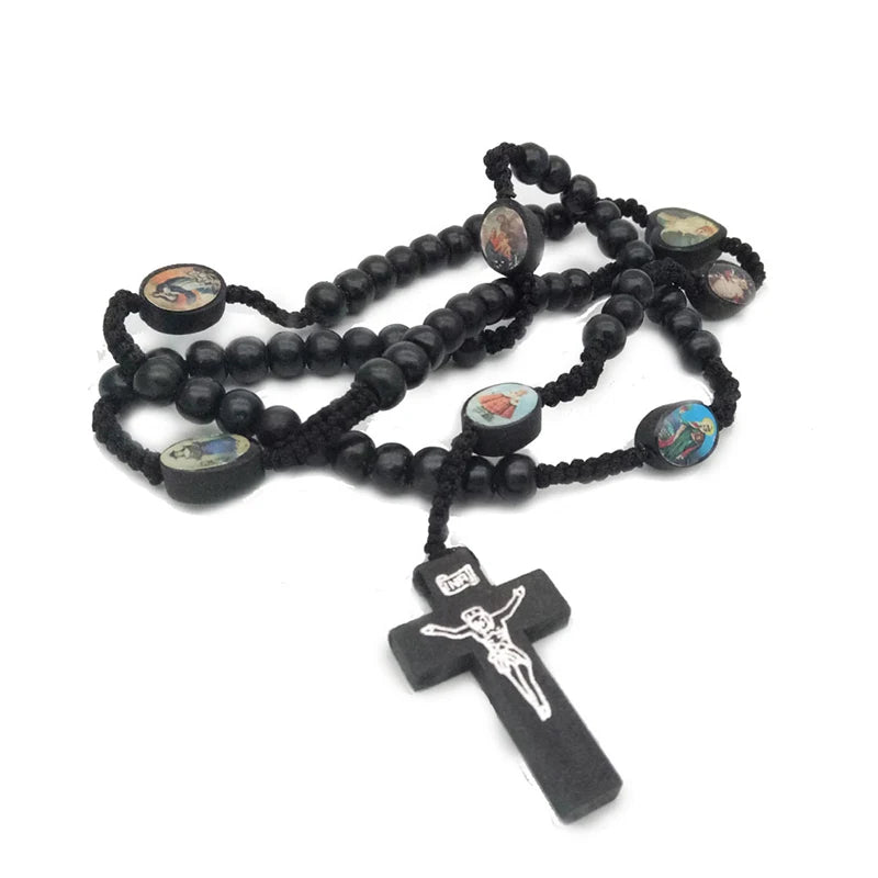 Christian Catholic JERUSALEM Wooden Cross Necklace For Women