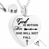 Christian Cross Cremation Urn Necklace for Ashes