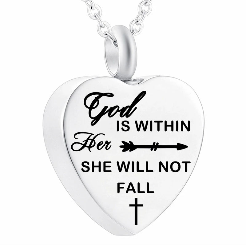 Christian Cross Cremation Urn Necklace for Ashes