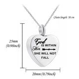 Christian Cross Cremation Urn Necklace for Ashes