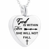Christian Cross Cremation Urn Necklace for Ashes