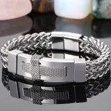 Men's Stainless Steel Christian Cross Bracelet - Engraveable