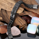 Men's Stainless Steel Christian Cross Bracelet - Engraveable