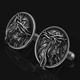 Religious Round Jesus Cuff Links Men's Jewelry