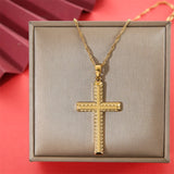 Christian Jesus Retro Copper Plating Cross Pendant Necklace