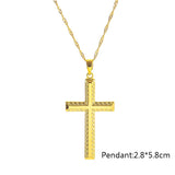 Christian Jesus Retro Copper Plating Cross Pendant Necklace