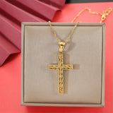 Christian Jesus Retro Copper Plating Cross Pendant Necklace