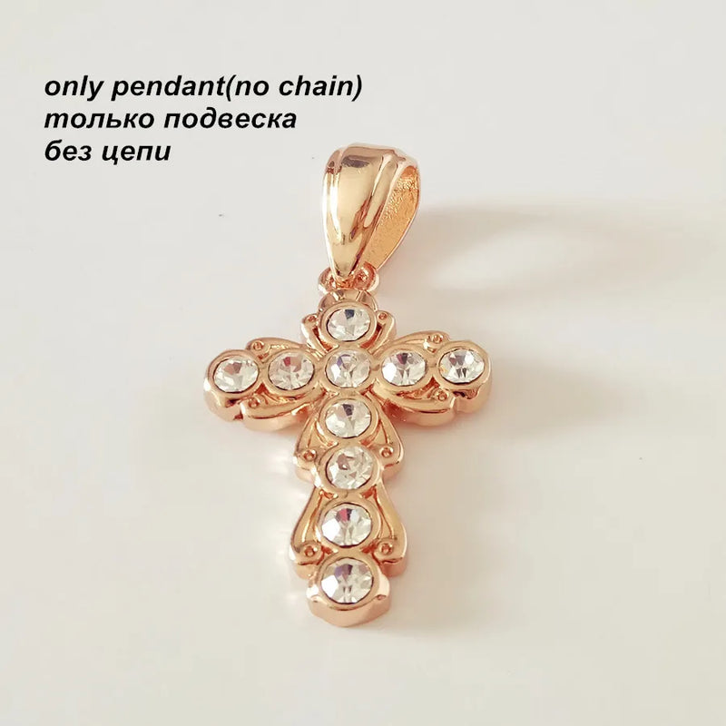 Christian Pendant Clear Cubic Zircon 585 Jewelry Women