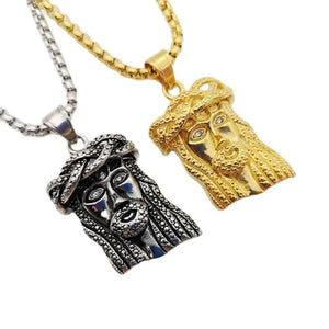 Christian Jesus Pendant Necklace Stainless Steel
