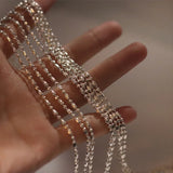 925 Sterling Silver Choker Bead Necklace Wedding Gift Women Jewelry