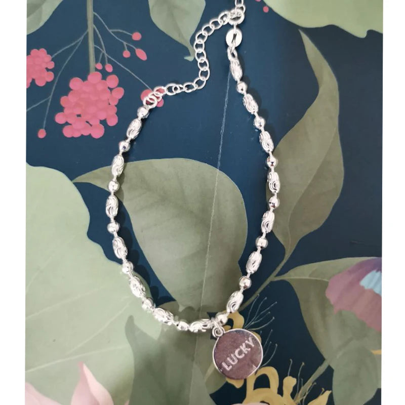 925 Sterling Silver Choker Bead Necklace Wedding Gift Women Jewelry