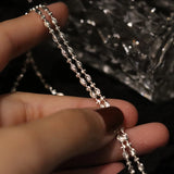 925 Sterling Silver Choker Bead Necklace Wedding Gift Women Jewelry