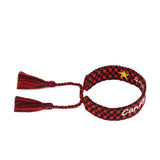 Christmas Advent Calendar Bracelet Hand Rope Embroidered Friendship Tassel