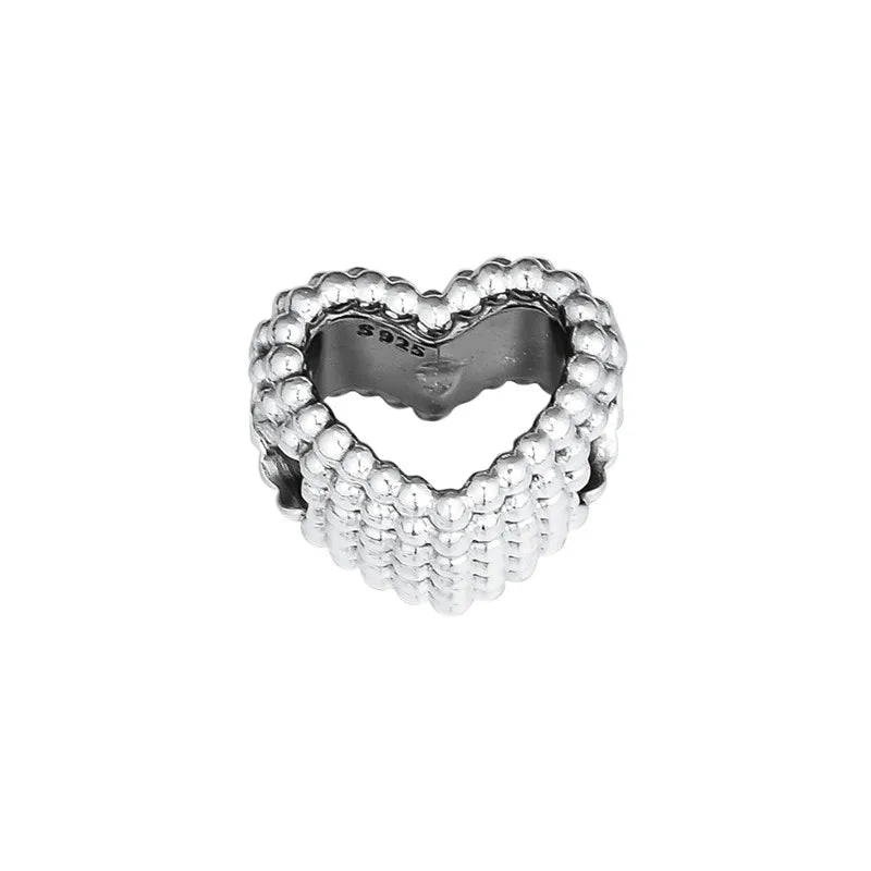 Christmas Beads Heart Charm for 925 Silver Bracelets DIY Charms