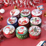 Christmas Candy Box Metal Candle Jar with Lid