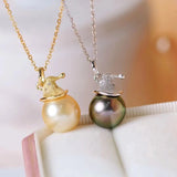 925 Silver Christmas Cap Pendant Setting for 11-12mm Pearls