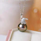 925 Silver Christmas Cap Pendant Setting for 11-12mm Pearls