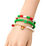 Christmas Cartoon Bell Rhinestone Necklace for Women