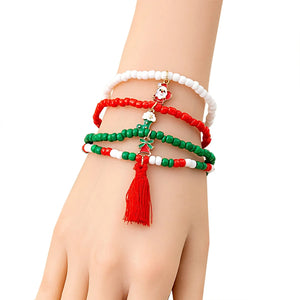 Christmas Cartoon Bell Rhinestone Necklace for Women