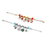 Christmas Charm Bracelets Santa Claus Snowman Christmas Tree Elk Bells DIY Penda