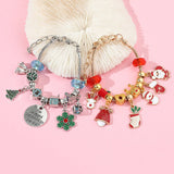 Christmas Charm Bracelets Santa Claus Snowman Christmas Tree Elk Bells DIY Penda
