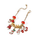 Christmas Charm Bracelets Santa Claus Snowman Christmas Tree Elk Bells DIY Penda