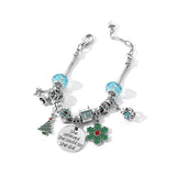Christmas Charm Bracelets Santa Claus Snowman Christmas Tree Elk Bells DIY Penda