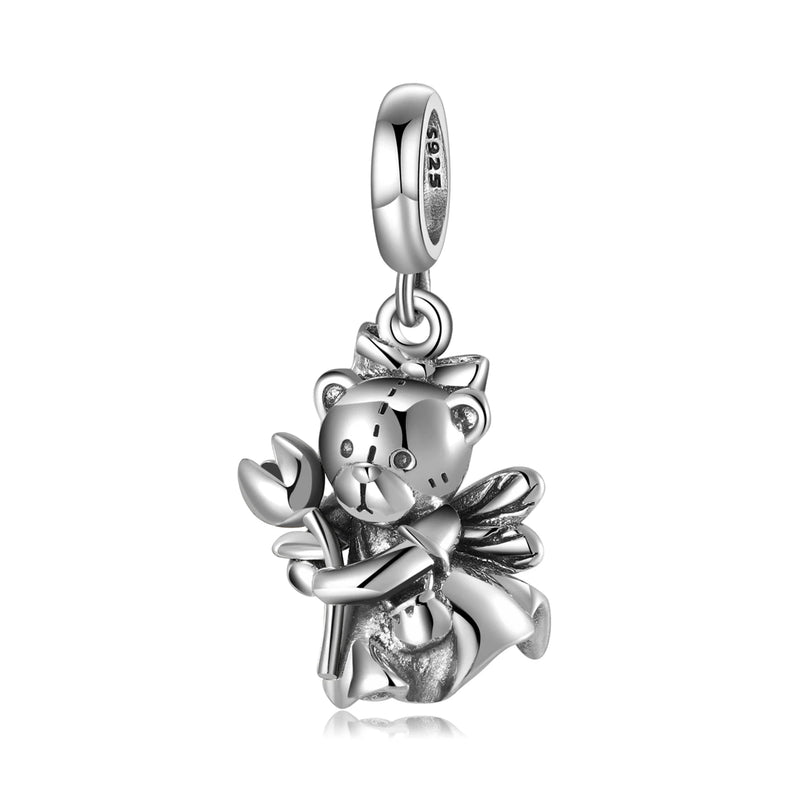 Christmas Elk Bow Garland Tree 925 Silver Charms Jewelry for Bracelet