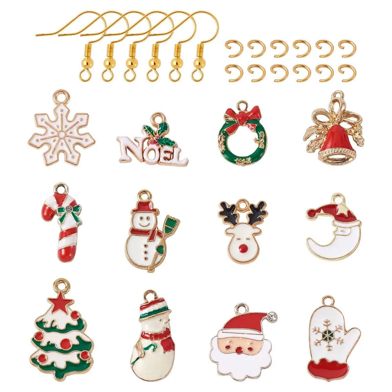 Christmas Charms Enamel Pendants for DIY Jewelry