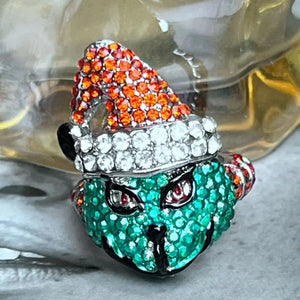 Christmas Santa Claus Rhinestone Ring for Men and Women