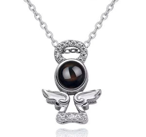Angel Christmas Projection Necklace Personalized Photos