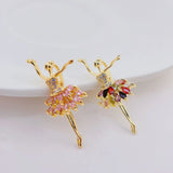 Dancer Girls Rhinestone Crystal Charms Pendant For Women
