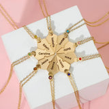 Personalized Snowflake Birthstone Necklace - Family Names Gifts