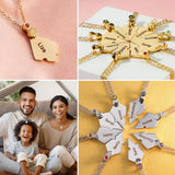 Personalized Snowflake Birthstone Necklace - Family Names Gifts