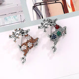 Deer Brooch Crystal Rhinestone Animal Pin Winter Jewelry