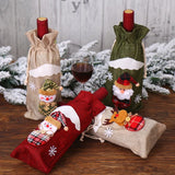 Plaid Wine Bottle Bags Holiday Table Dressing Supplies