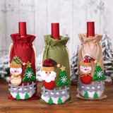 Plaid Wine Bottle Bags Holiday Table Dressing Supplies