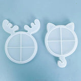 Christmas Deer/Cat Tray Epoxy Resin Mold DIY Crafts Jewelry Holder AG16