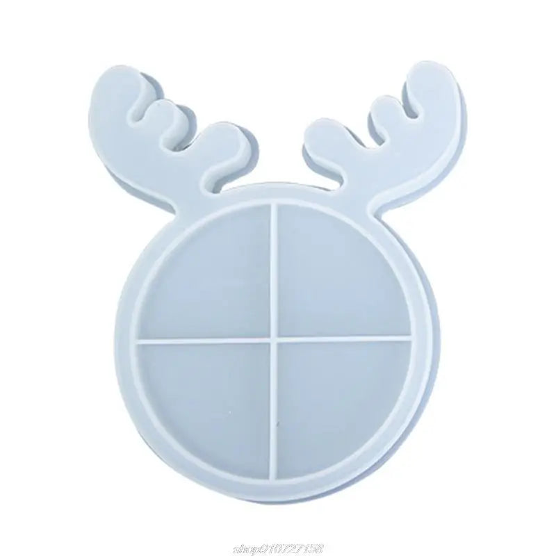 Christmas Deer/Cat Tray Epoxy Resin Mold DIY Crafts Jewelry Holder AG16